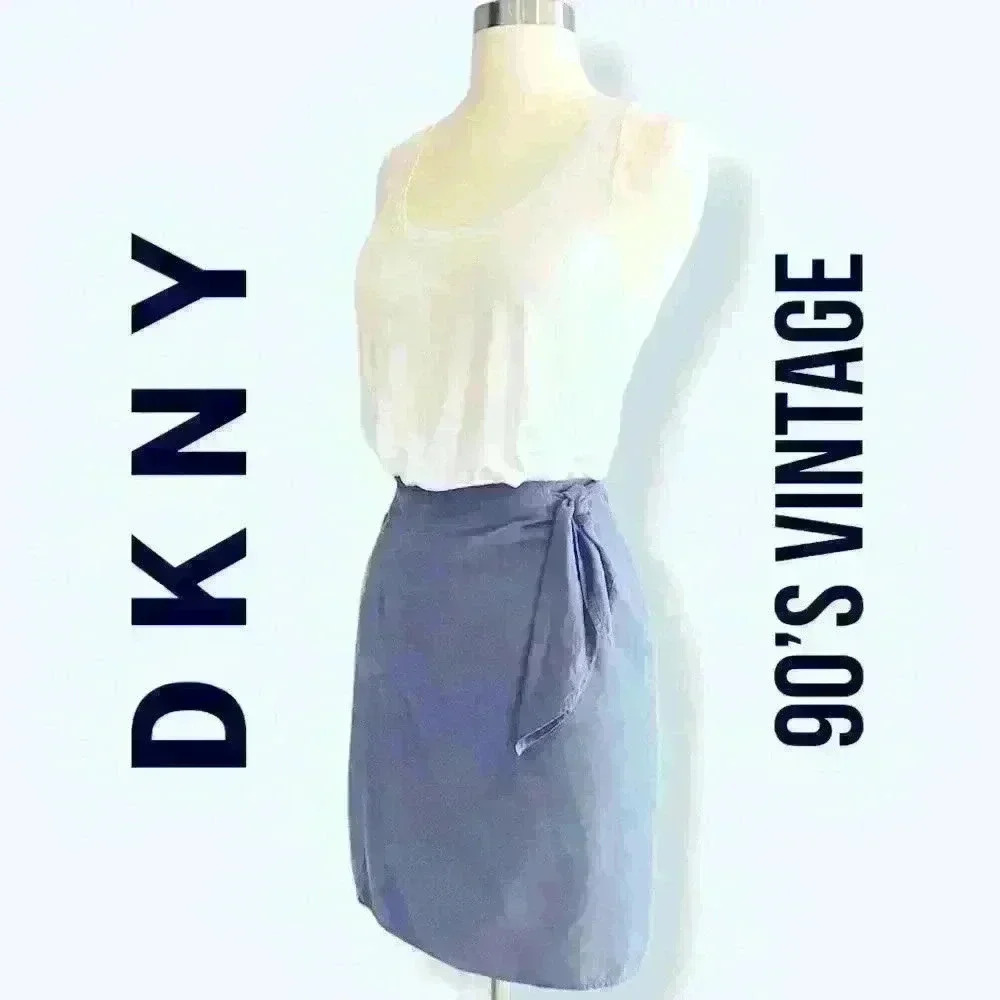 VTG DKNY Silk Mini Wrap Skirt